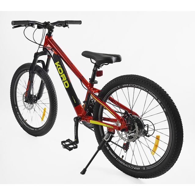 Велосипед 24 AL Corso «KORD» KD-74012 алюміній 11", (к-т SHIMANO) червоно-жовтий фото westvelo.com