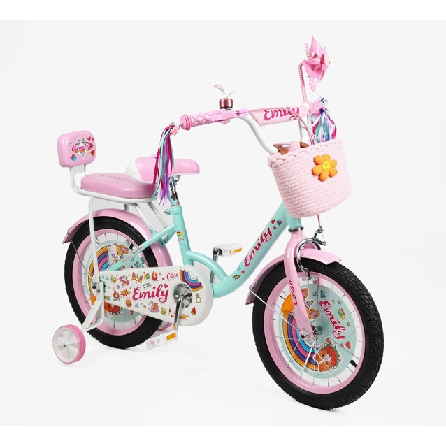 Дитячий велосипед 16 ST Corso «EMILY» ML-43369 бірюзово-рожевий фото westvelo.com