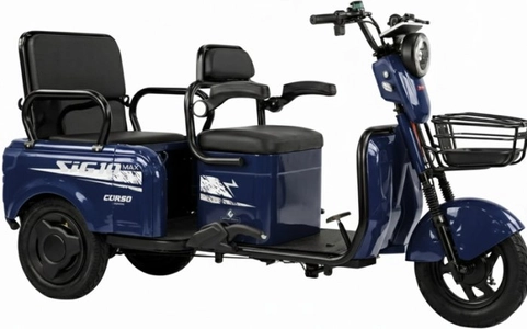 Трицикл Corso «SIG-10 MAX» SM-634082, двигун 1200W, акумулятор 72V 36Ah графеновий, синій + 1 ящик. акум, колеса 10"