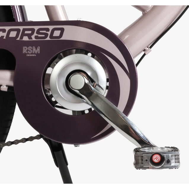 Міський велосипед 28 ST Corso «LIBERTY» LR-28833 сталь 20", (к-т SHIMANO) рожевий + кошик фото westvelo.com