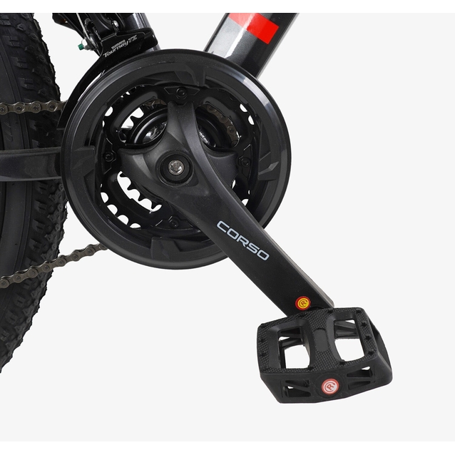 Велосипед 26 AL Corso «NEXT» NX-26159 алюміній 15", (к-т SHIMANO) графітово-червоний фото westvelo.com