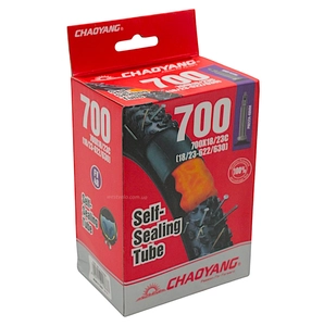 Камера турист 28 presta FV 48mm CHAOYANG (18-23) (18/23-622/630) самоклеюча (з антипрокольним гелем)