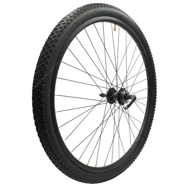 Колесо 28-29 зад, обід 2-ний чорний, втулка ST. на віночках, диск 6 болтів,ексцен+камера і покришка фото westvelo.com