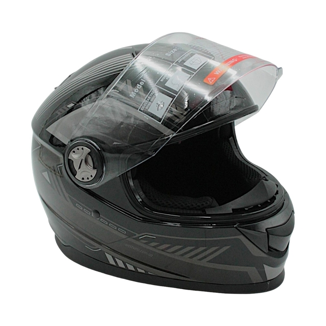 Мото шолом, закритий (L 59-60) BLD-М65 PATRUN, інтеграл, чорно-сірий глянець фото westvelo.com