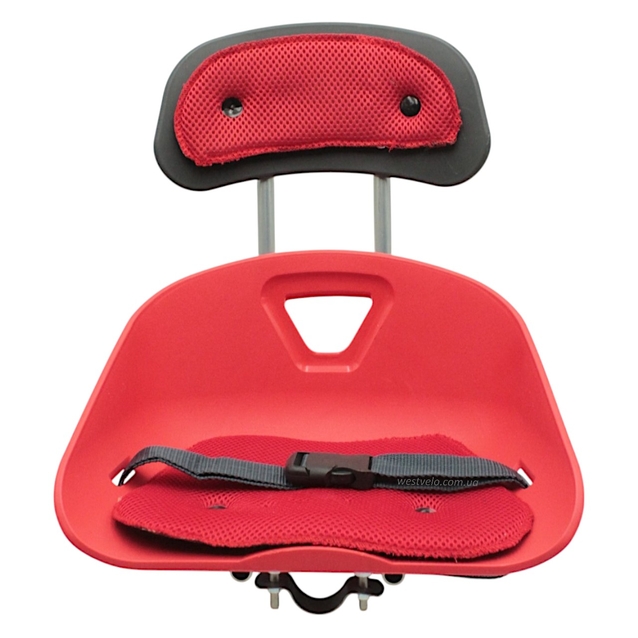 Крісло дитяче, пластик, на пряму раму, плоске, червоне + спинка фото westvelo.com
