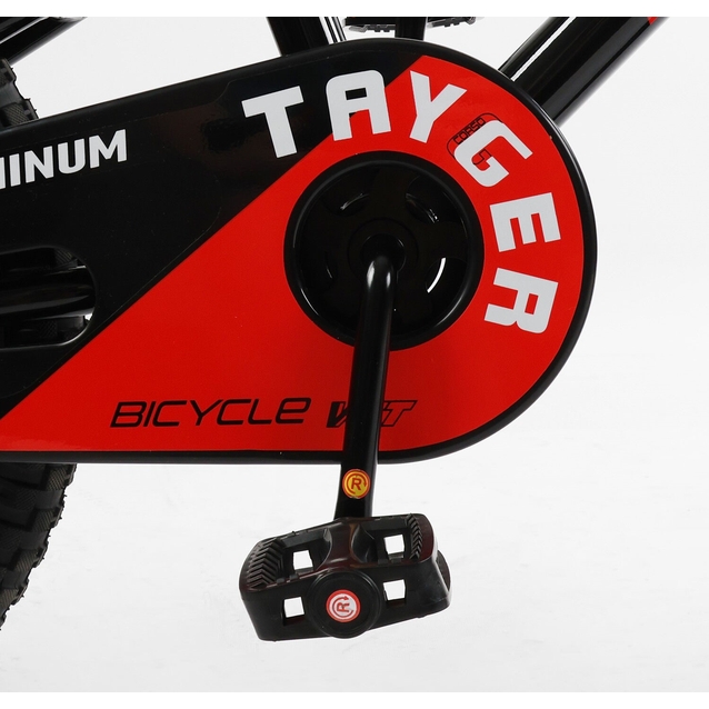 Дитячий велосипед 18 AL Corso «TAYGER»  TG-78512 алюмінієва рама, дискові гальма, чорно-червоний фото westvelo.com