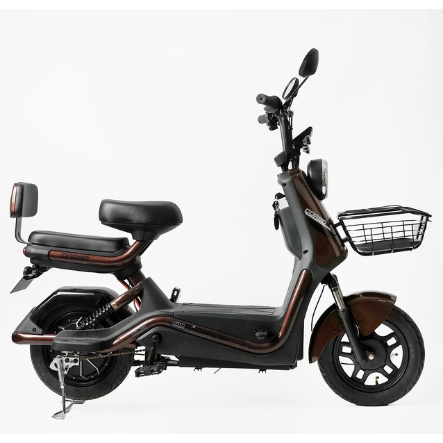 Електроскутер Corso «SIGNUM» SG-390115, двигун 500W, акумулятор 60V/20Ah коричневий, колеса 10" фото westvelo.com