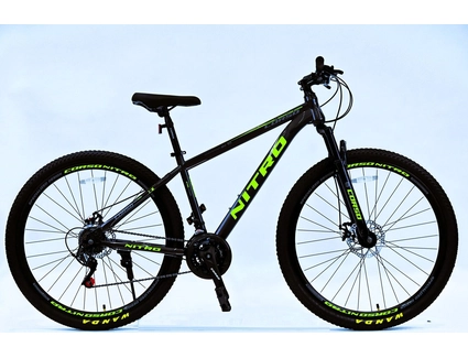 Велосипед 29 ST Corso «NITRO» NT-29877 сталь 17", (к-т SunRun) чорно-салатовий