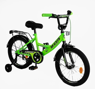 Дитячий велосипед 20 ST Corso «MAXIS» CL-20457 салатовий, ручне гальмо, дзвіночок, сидіння з ручкою, додаткові колеса