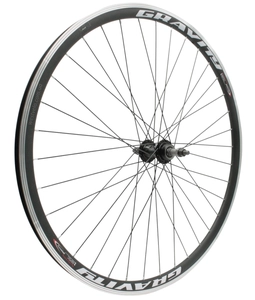Колесо 28-29 зад, обід 2-ний чорний, втулка AL на промах чорна, чорна спиця (Gravity)