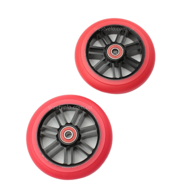 Колесо трюкового самоката "Skyper" (040) AL. Ø110мм, чорно-червоні фото westvelo.com