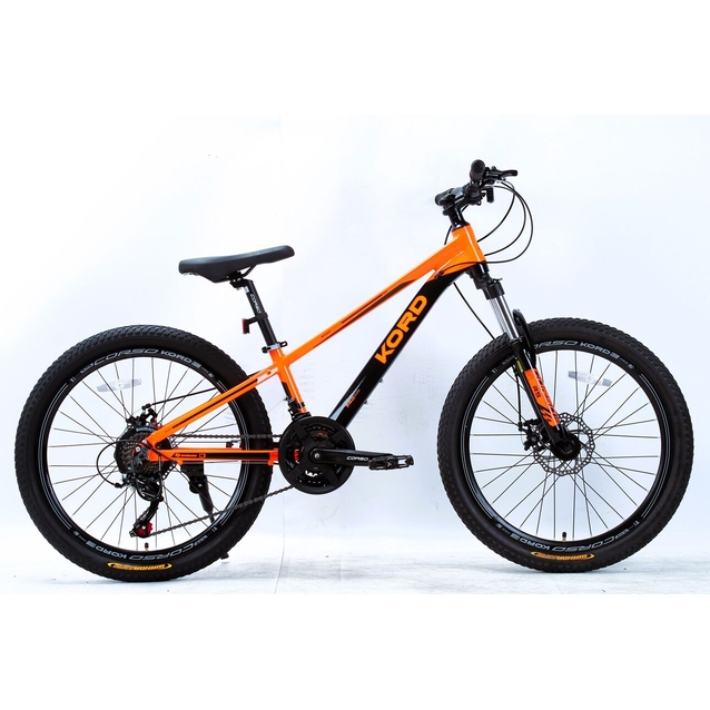 Велосипед 24 AL Corso «KORD» KD-24909 алюміній 11", (к-т SHIMANO) чорно-помаранчевий фото westvelo.com