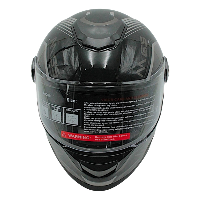 Мото шолом, закритий (L 59-60) BLD-М65 PATRUN, інтеграл, чорно-сірий глянець фото westvelo.com