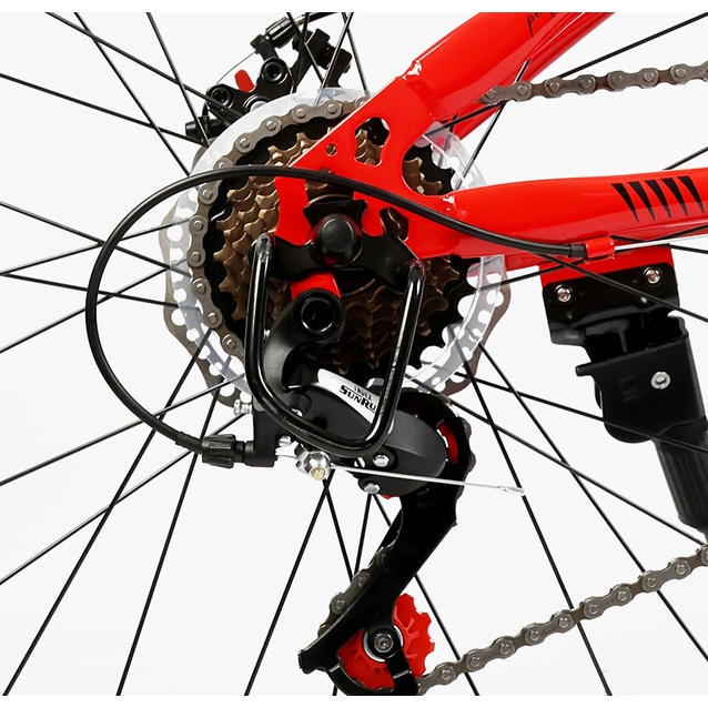 Велосипед 24 ST Corso «GENESIS» G-24311 сталь 11", (к-т SunRun) червоно-чорний фото westvelo.com