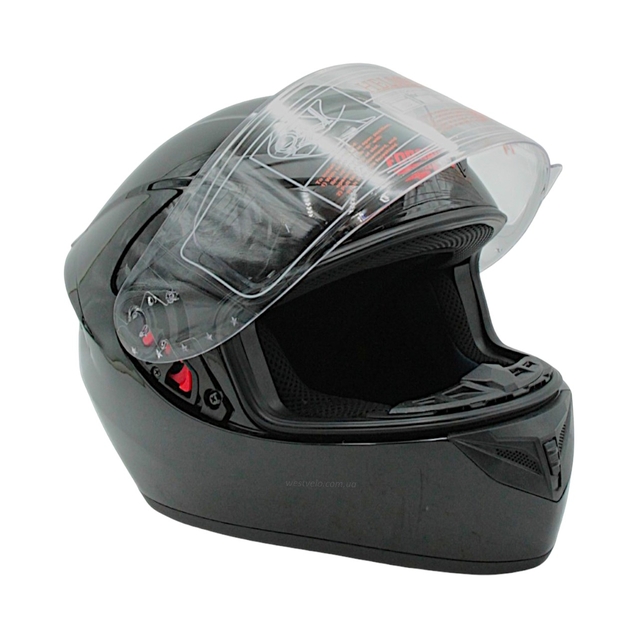 Мото шолом, закритий (L) "224" чорний, глянцевий фото westvelo.com