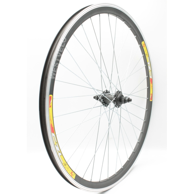 Колесо 24 перед, обід 2-ний чорний, втулка М на віночках диск різьба фото westvelo.com