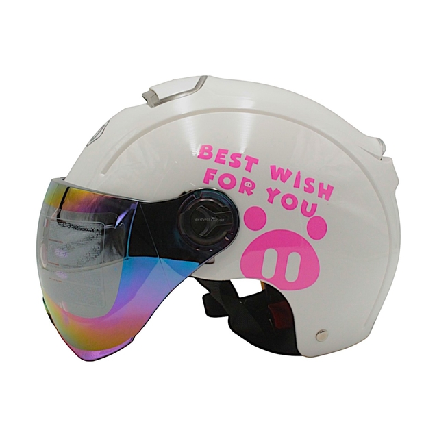 Мото шолом підлітковий, відкритий DAVID S310E регульований розмір. білий фото westvelo.com