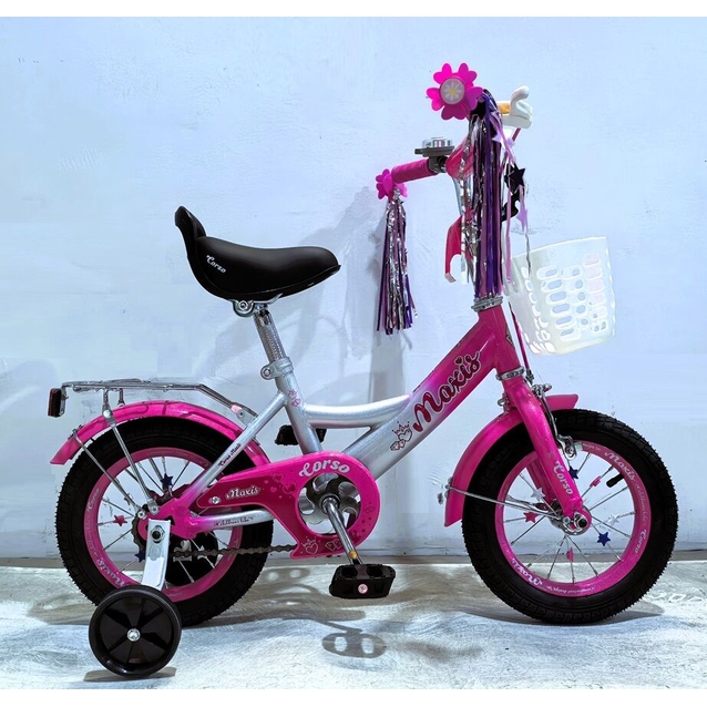 Дитячий велосипед 12 ST Corso «MAXIS» MX-34194 сіро-рожевий фото westvelo.com