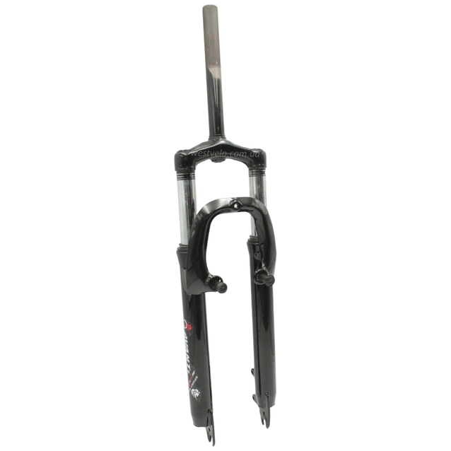 Вилка 28 аморт. різьб. Ø25.4mm V-brake + disk, L-210mm р.з L-100mm AVANTI чорна фото westvelo.com
