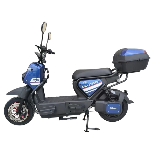 Електроскутер Corso «BILLGERY-63» B-43937, двигун 1000W, акумулятор 72V/20Ah, чорно-синій + 1 ящик. акум, колеса 10" фото westvelo.com