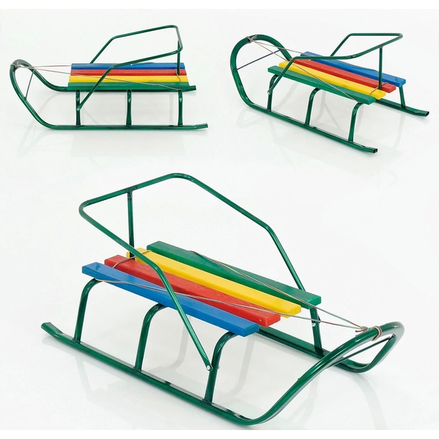 Сани без ручки, плоскі полози, зелені фото westvelo.com