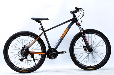 Велосипед 27.5 AL Corso «KORD» KD-27872 алюміній 17", (к-т SHIMANO) чорно-графітово-помаранчевий