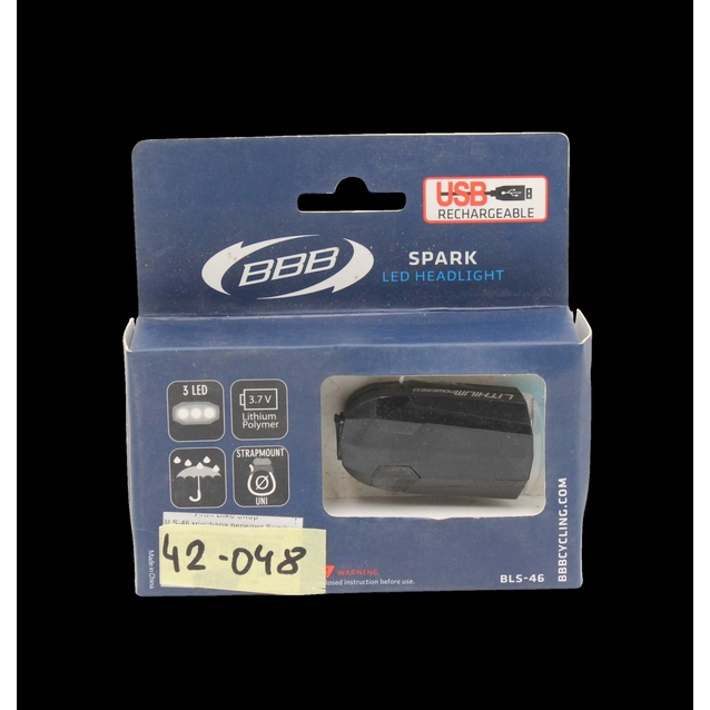 Фара usb BBB BLS-46 Spark, 3 діода, 4 режима, чорний фото westvelo.com