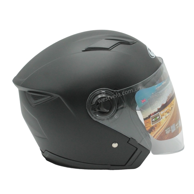 Мото шолом, відкритий (M) FXW HF-223 чорний матовий, + окуляри фото westvelo.com