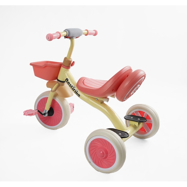 Дитячий велосипед 3-х колісний EVA (піна) Best Trike колеса 10-8, BS-41363 рожевий, сталева рама, УКР.ОЗВУЧУВАННЯ, світло, кошик фото westvelo.com