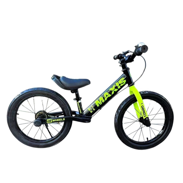 Велобіг 16 Corso надувні колеса, сталева рама «MAXIS» MX-71065 чорно-салатовий фото westvelo.com