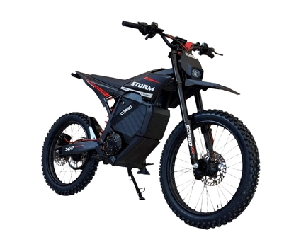 Електродіртбайк Corso «STORM» E-3000 Rally SM-42506 двигун 2999W, акумулятор 72V 27Ah літієвий, чорно-червоний, колеса 19/17"