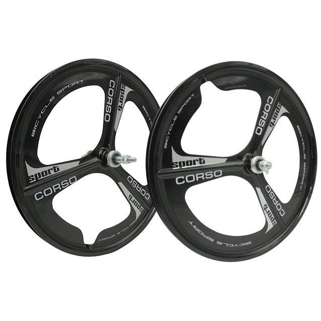 Колеса 20 перед+зад, обода ЛИТІ чорні Corso, втулка на промах, диск різьба фото westvelo.com