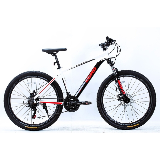 Велосипед 27.5 AL Corso «KORD» KD-27917 алюміній 17", (к-т SHIMANO) біло-чорно-червоний фото westvelo.com