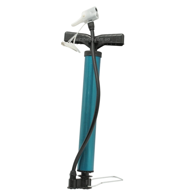 Насос вело металевий 2-ний наконечник (AV/FV) синій (під ромашку) фото westvelo.com