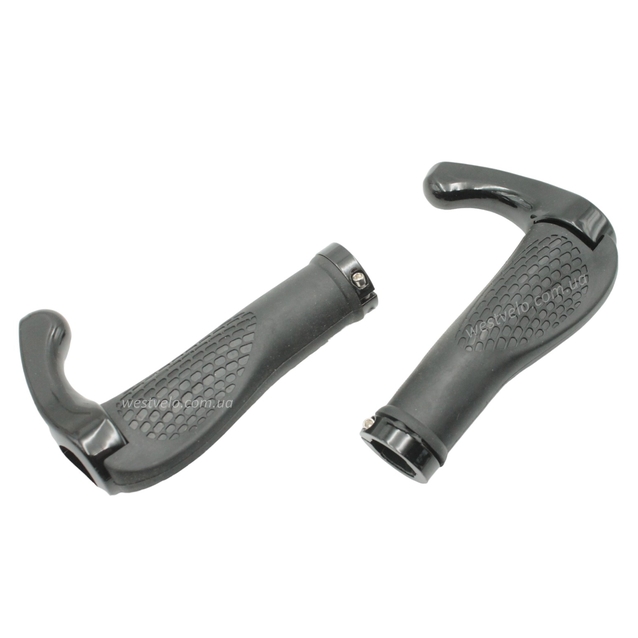 Гріпси ергономічні чорні з замком + роги чорні фото westvelo.com