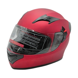 Мото шолом, закритий (L 59-60) "888-1" червоний, матовий, вмонтовані окуляри