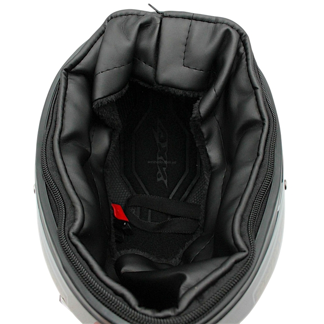 Мото шолом, закритий (XL) AXK (088) GTS MAX чорно-сірий глянцевий, вмонтовані окуляри з коміром фото westvelo.com