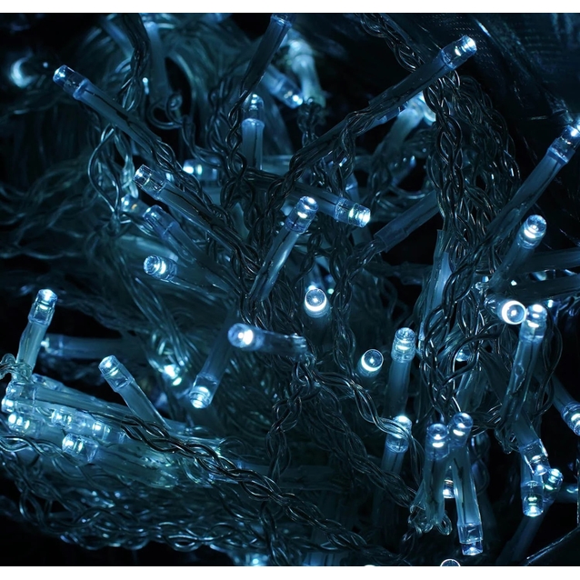 Гірлянда-штора 4х0,6 м, 120 лампочок, на батарейках, біле світло, 2 режими (C 61480) фото westvelo.com