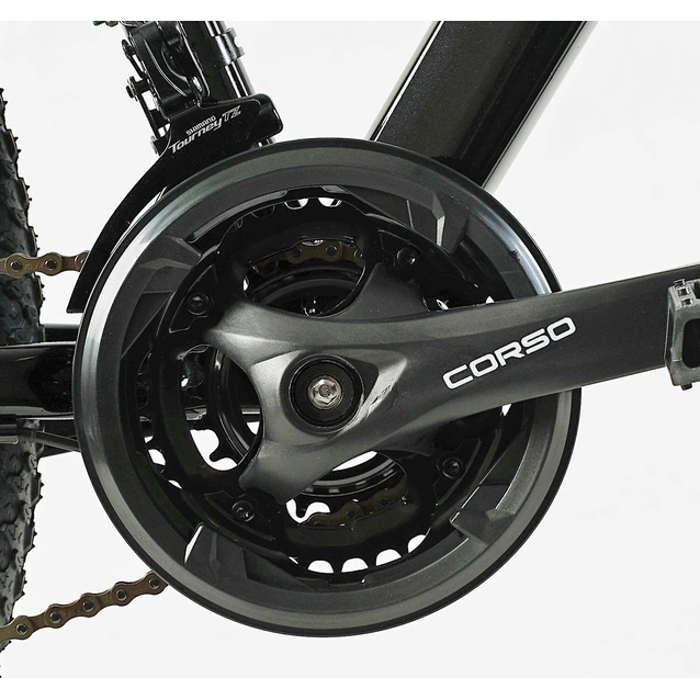 Велосипед 27.5 ST Corso «TORNADO» TR-27639 сталь 15,5", (к-т SHIMANO) чорно-червоний фото westvelo.com