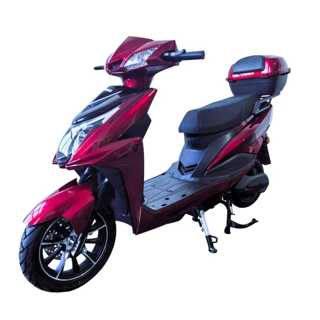 Електроскутер Corso «JOGGERMAX» JM-654107, двигун 1500W, акумулятор 72V 32Ah графеновий, червоний, колеса 12/10" + 1 ящик. акум фото westvelo.com