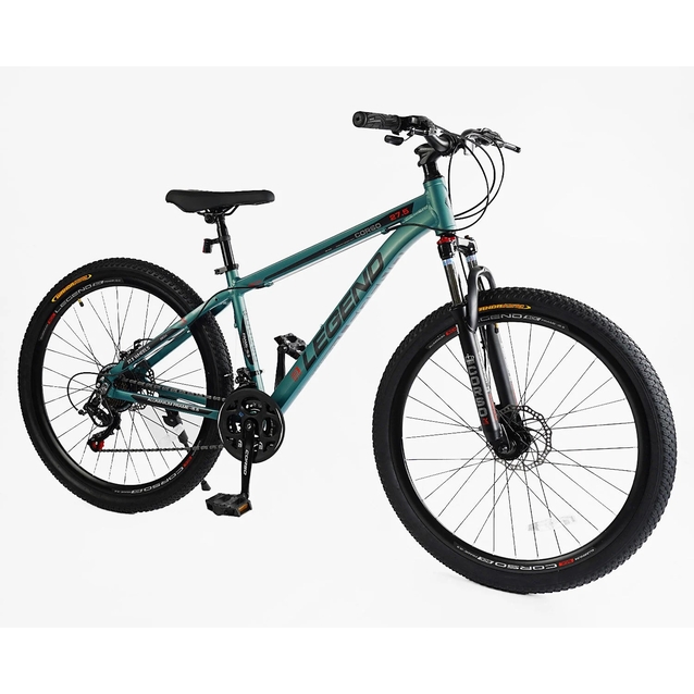 Велосипед 27.5 AL Corso «LEGEND» LG-27963 алюміній 15,5", (к-т SHIMANO) зелений фото westvelo.com