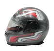 Мото шолом, закритий HTK-221,інтеграл, сірий глянець з червоно-сірим малюнком, з коміром фото westvelo.com