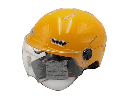 Мото шолом, відкритий (M-XL) "DAVID" D316, жовтий глянцевий (ABS)