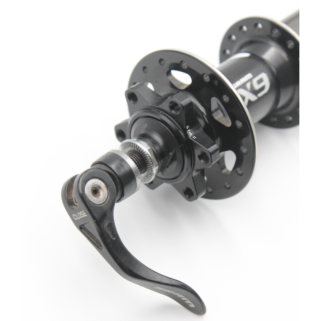 Втулка задня, (AL) SRAM (X9),касета 8-10S, пром підшипник, диск 6 болтів, ексцентрик, чорна (14Gx32H) (різні фланці) фото westvelo.com