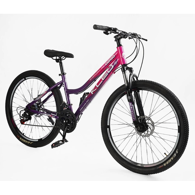 Велосипед 26 ST Corso «KLEO» KL-26904 сталь 15", (к-т Saiguan) фіолетово-рожевий фото westvelo.com