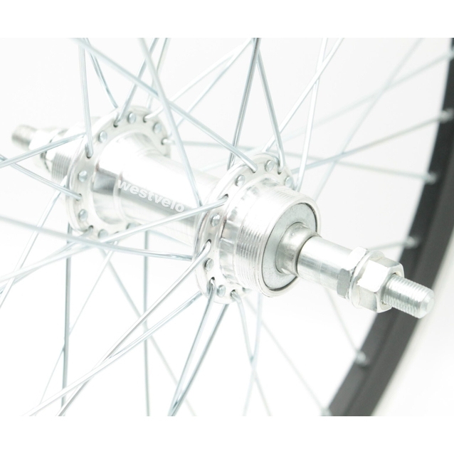 Колесо 20 зад, обід 2-ний чорний, втулка AL на віночках, диск різьба фото westvelo.com