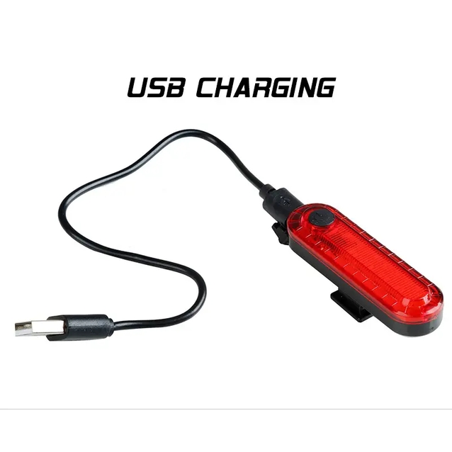 Мигалка на usb зарядку зад №056 VOLCANO червона з акумулятором (362) фото westvelo.com