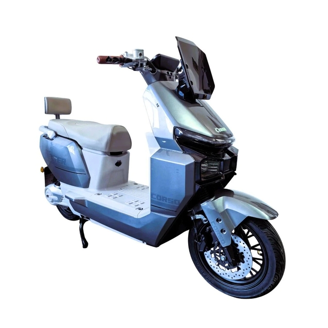 Електроскутер Corso «DEXTER» DX-491037, двигун 2000W, акумулятор  72V 35Ah графеновий, сірий, колеса 12" + 1 ящик. акум фото westvelo.com
