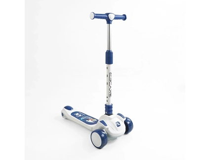 Самокат дитячий 3-х колісний Skyper RS-49500 синій, колеса PU Ø125mm/40mm зі світлом, музика та підсвічування платформи, кермо складне