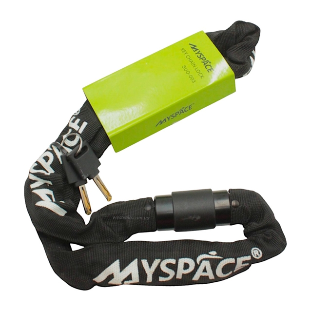 Замок на ключ ланц, MYSPACE (605) Ø6mm L-1000mm в чохлі фото westvelo.com